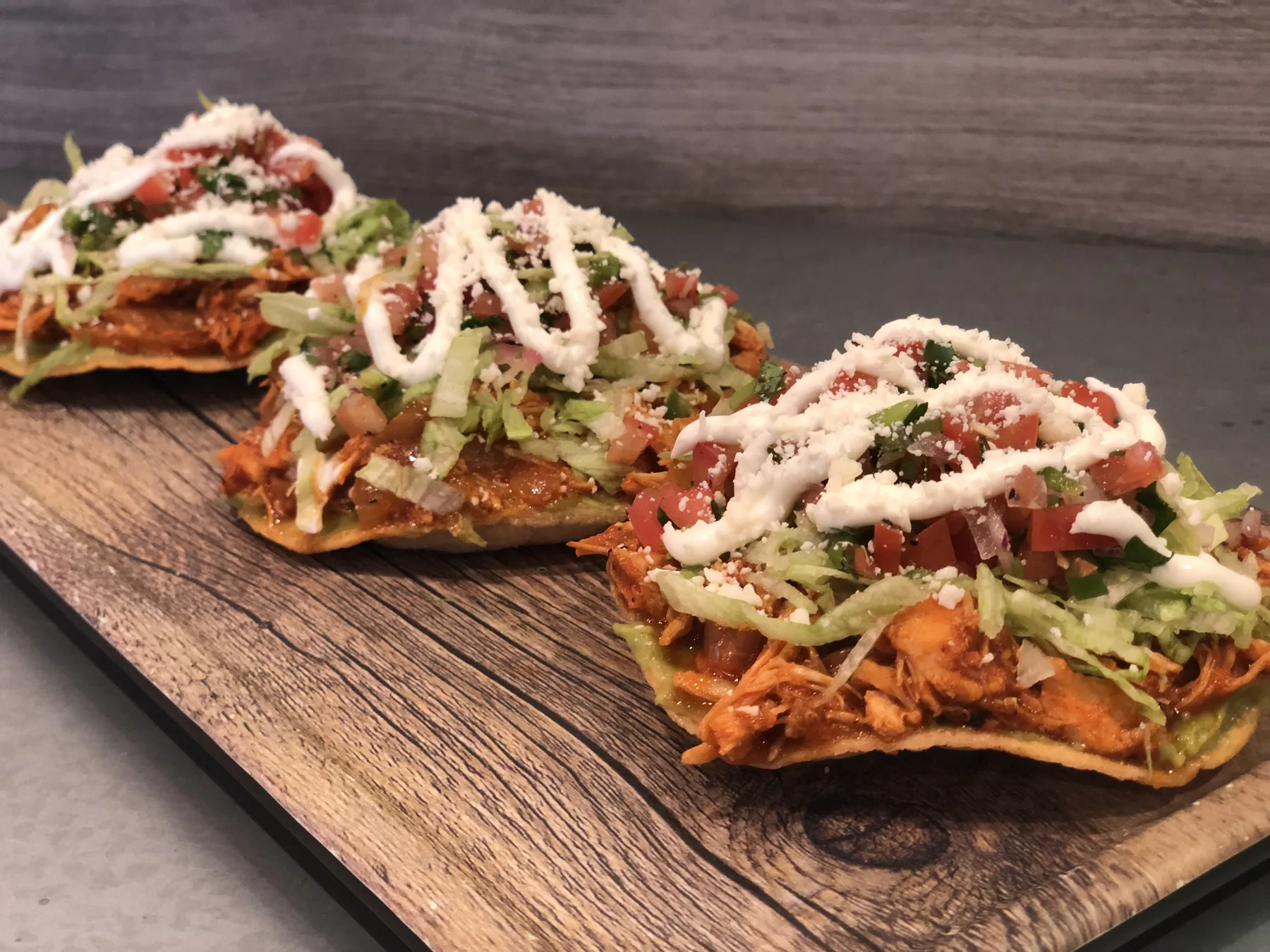 Chicken tinga tostadas