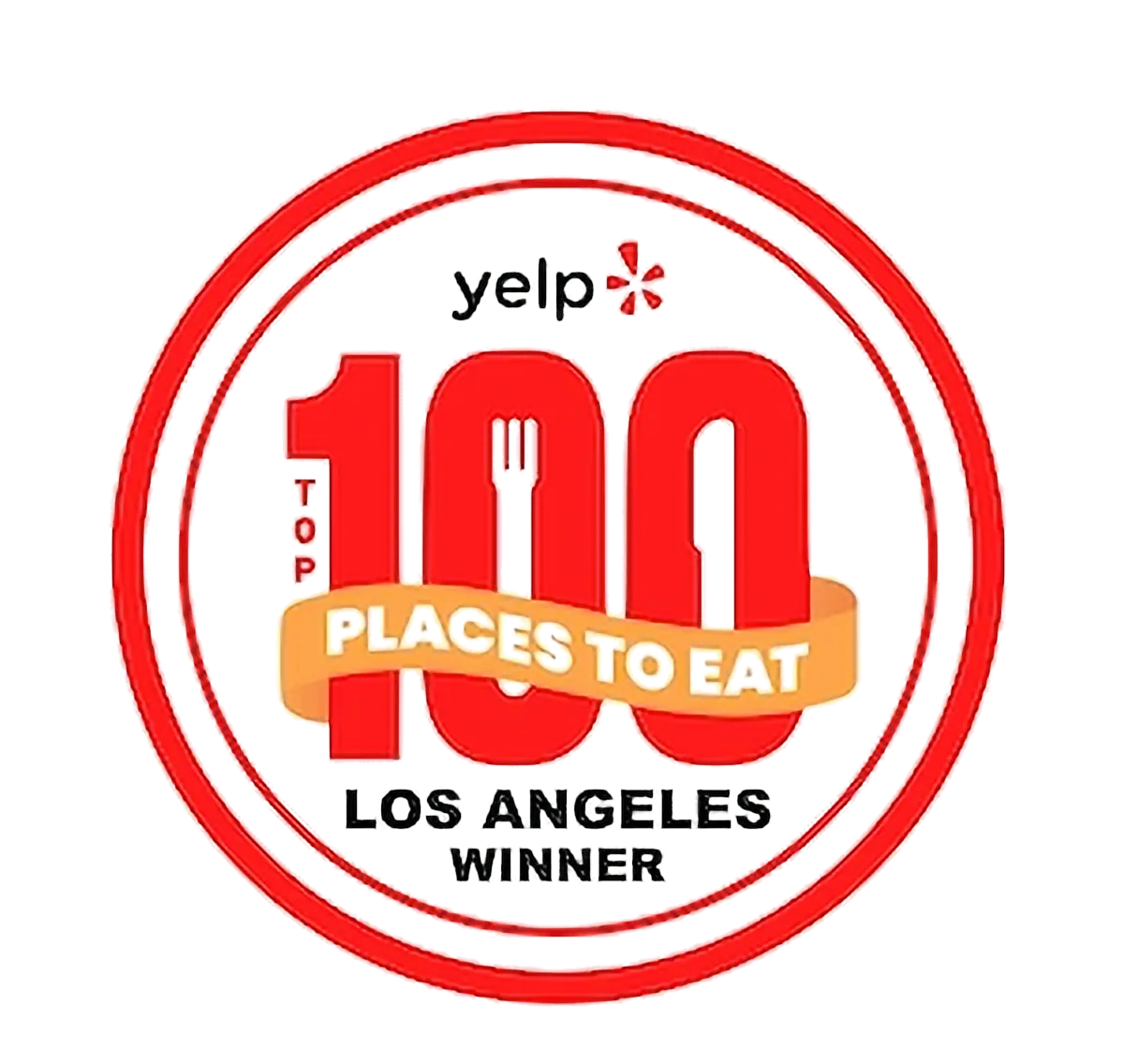 Yelp Top 100 Places to Eat badge