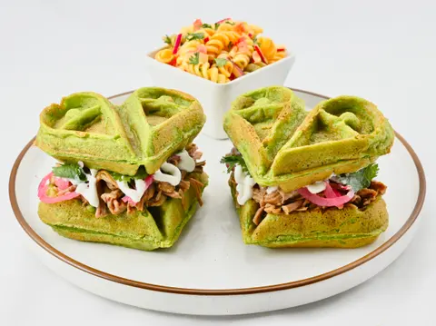 Brisket Green Onion Wafflewich