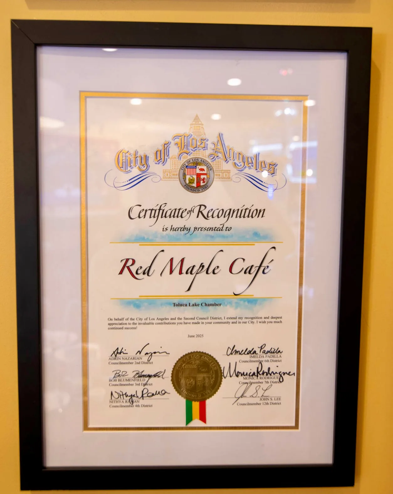 City of LA Recognition