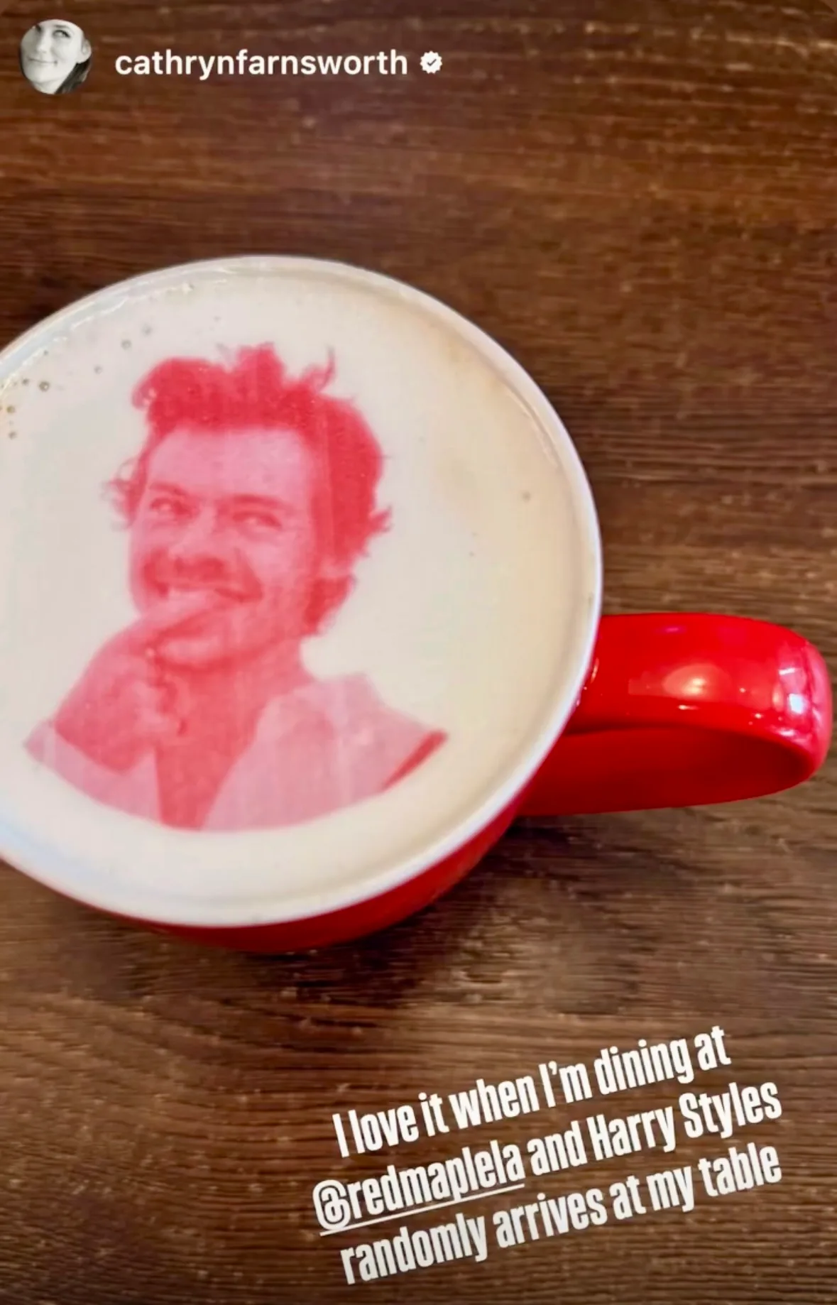 Harry Styles on top of a Latte