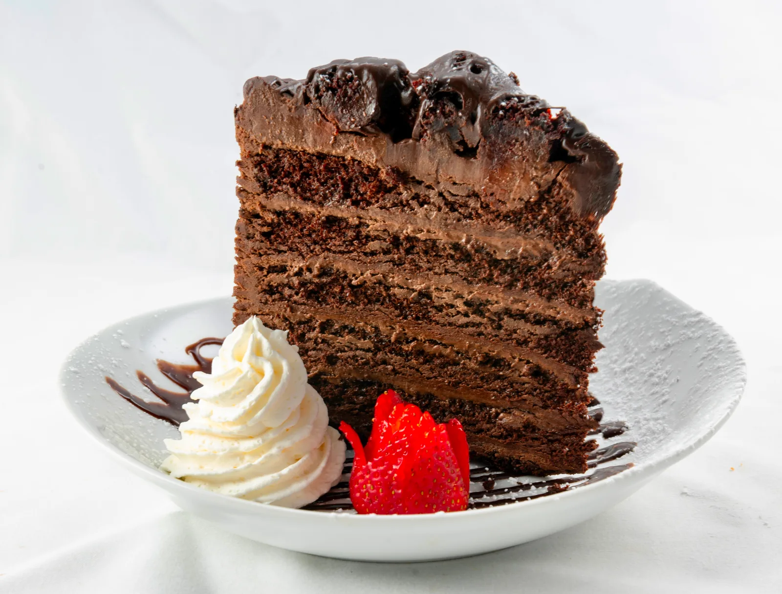 6 layers of decadent chocolate cake