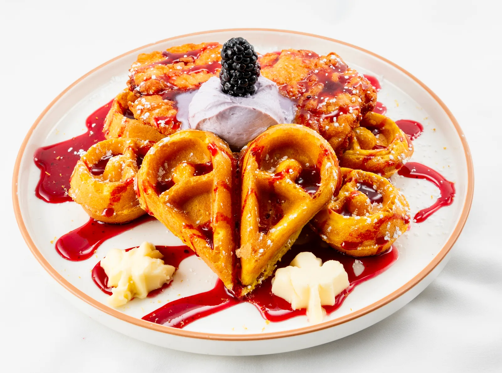 Fried Chicken Lemon Velvet Waffle